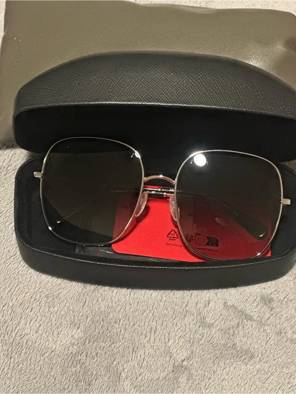 Salvatore Ferragamo Silver Frame Black Gradient Lens Sunglasses
